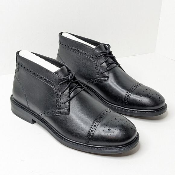 Dunham Gavin-Dun Chukka Boots, Black Leather, Men\'s 8.5 M